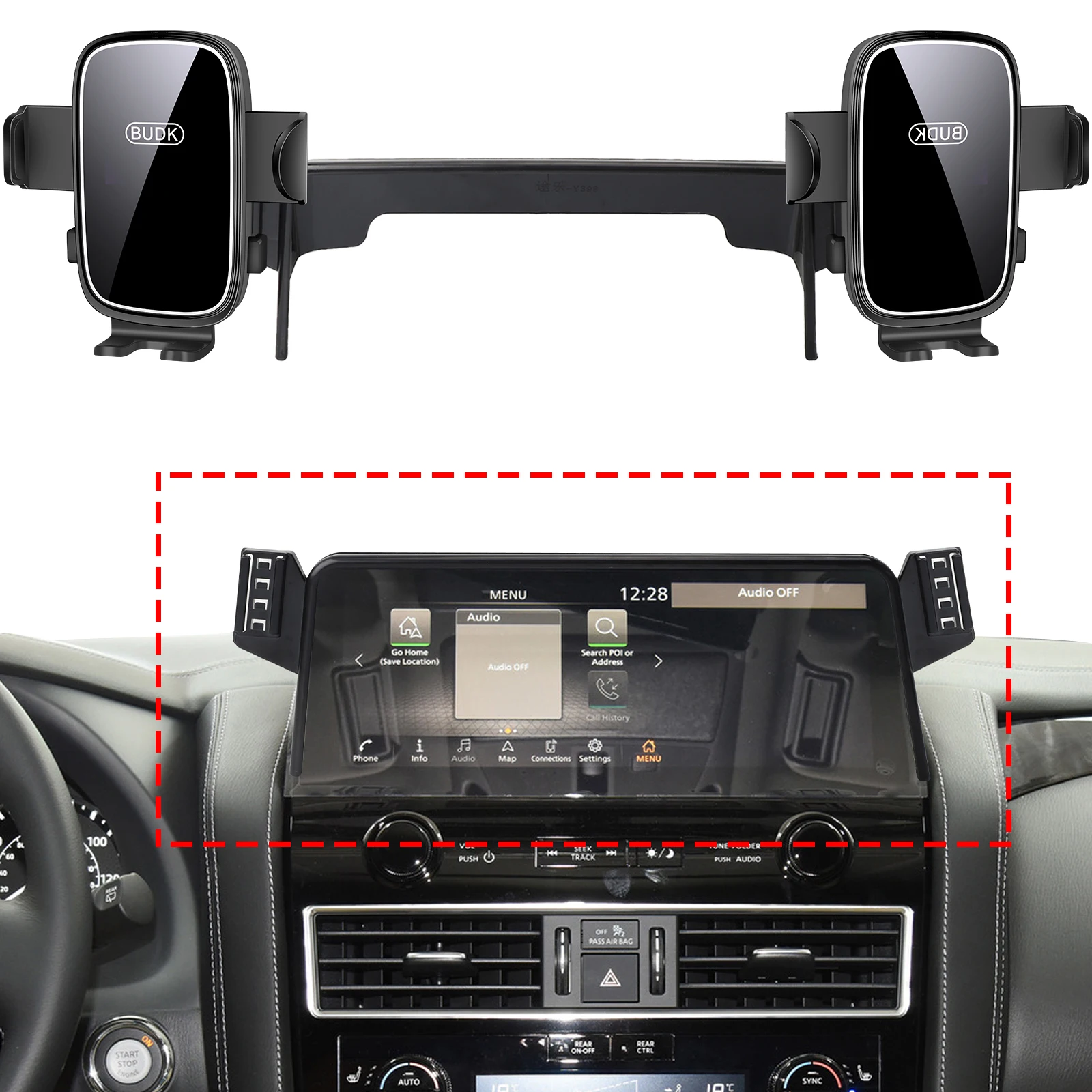 

fit for Nissan Patrol 2023 2024 Custom Fit Phone Holder Mount Dashboard Screen Base No Drill Car​​ accessoires