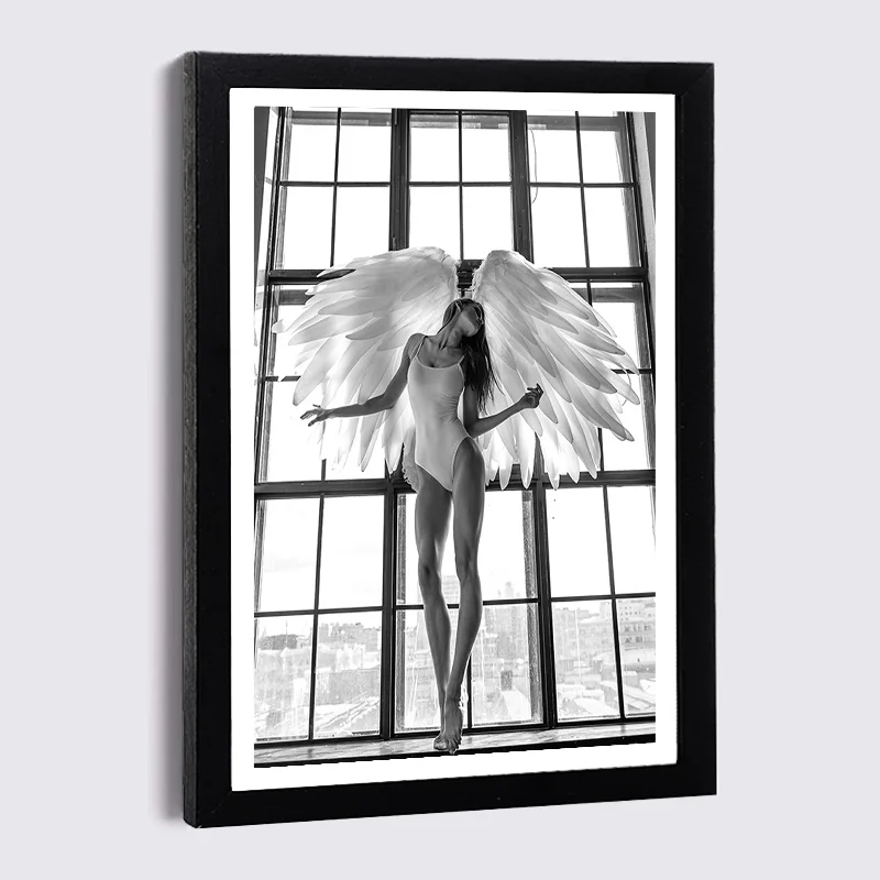 

Nordic sexy woman canvas painting photo frames 5" 7" 8" Black picture frame Modern art luxury photo wall Home Decor wooden frame