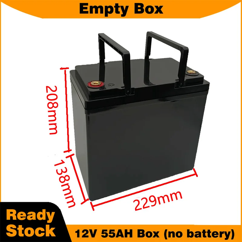 

12V 55AH Empty Battery Box with PC handle snap-fit type for battery LiFePO4 box storage box 12.8V lithium-ion without battery