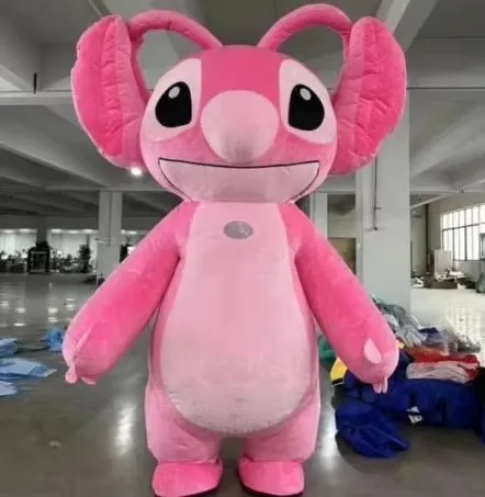 Blaues Lilo & Stitch Aufblasbares Kostüm Maskottchen 2m 2,6m Aufblasbarer Panda & Eisbär Anzug für Halloween-Gehaufführungen