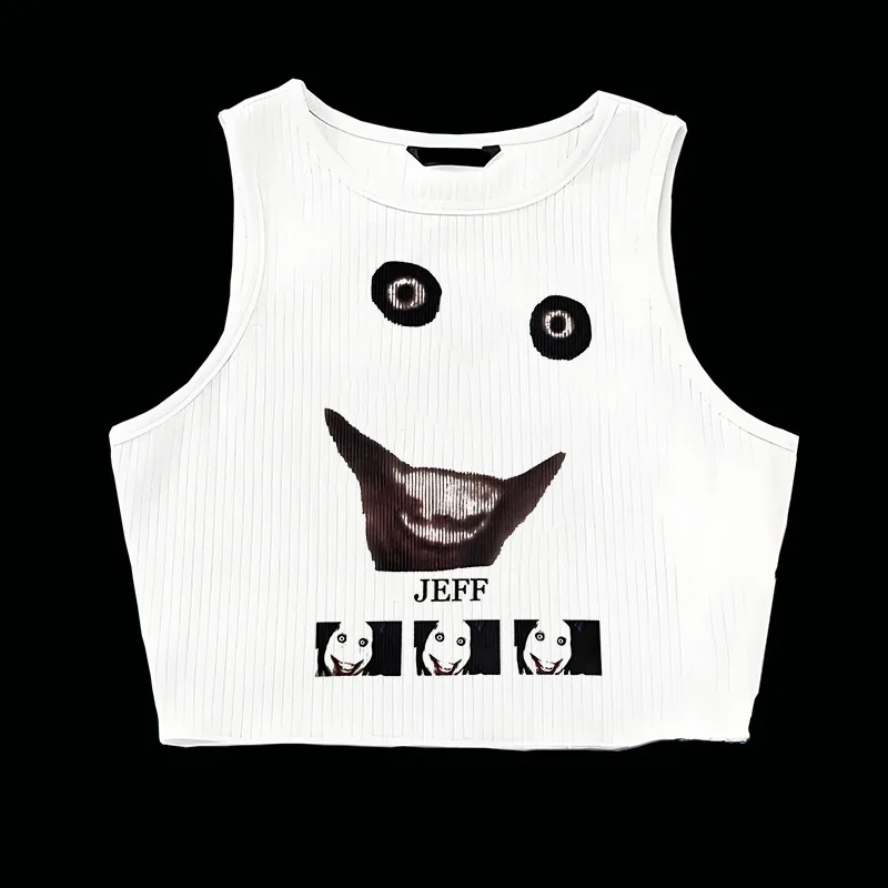 

Hip Hop Casual Spicy Girls Sleeveless Top Grunge Goth Y2k Tank Top Harajuku Graphic Print Streetwear Crop top Punk Vintage Vest