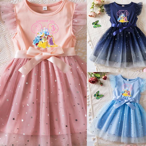 Vestido de princesa para niñas, ropa para fiesta infantil, boda, Carnaval, fiesta de cumpleaños, vestidos de tutú de noche de princesa para niños de 2 a 6 años