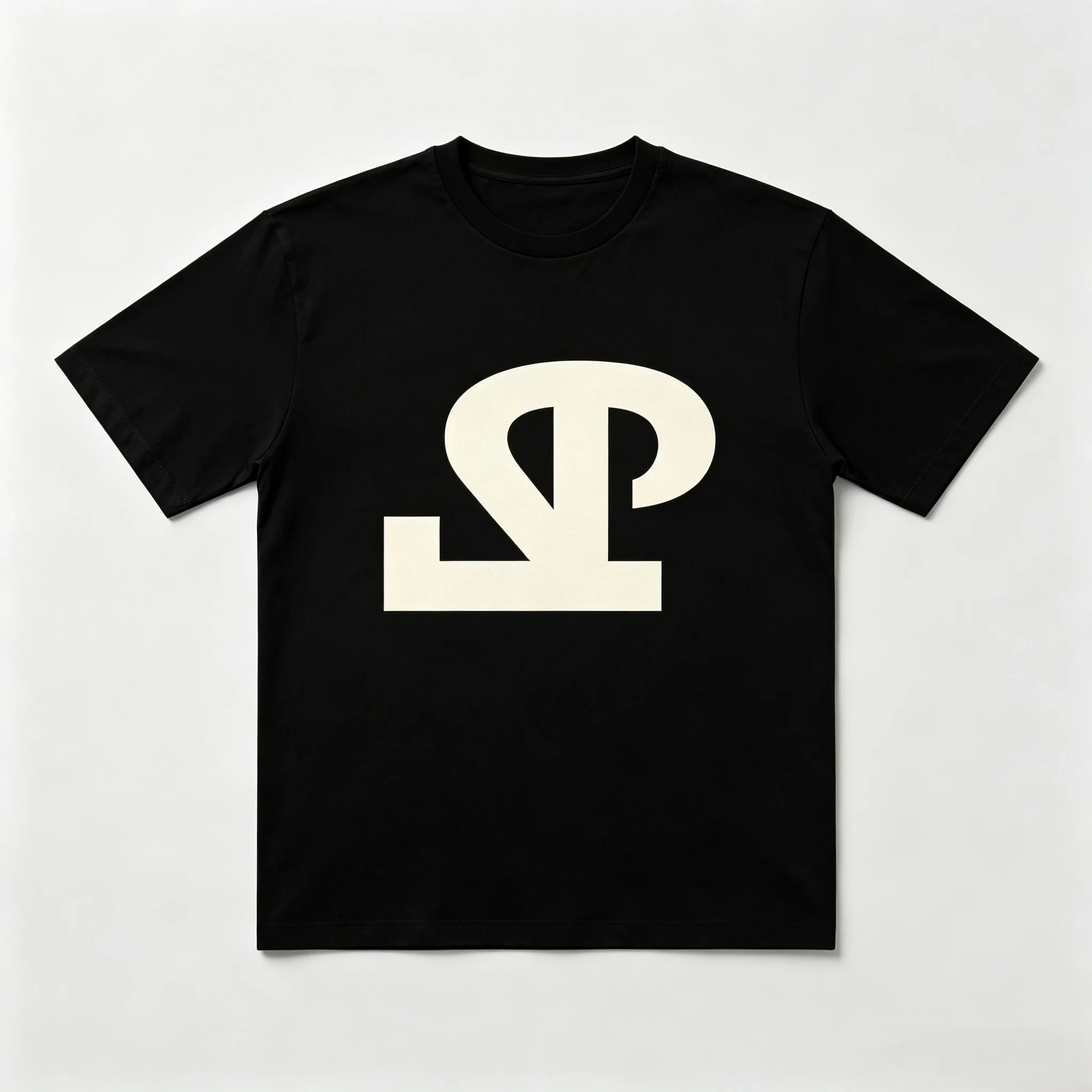 Bold LP Merge Symbol Graphic T‑Shirts Unisex Streetwear Casual Short Sleeve Tees Vintage Abstract Logo Print Tops For Men Women