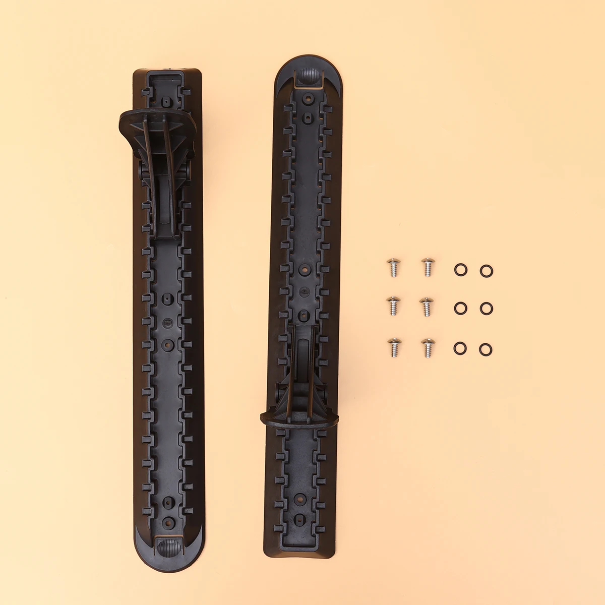 قطعتان من دواسة التجديف للزورق، ملحقات قارب الصيد المتينة، لوازم التجديف البلاستيكية المدمجة، معدات الرياضات المائية الخارجية باللون الأسود