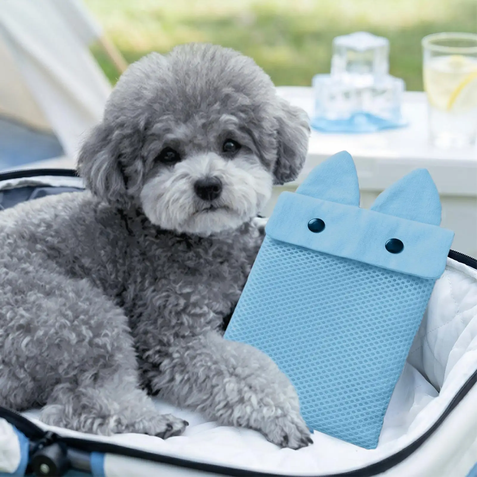 3D Air Mesh Cooling Ice Pack Cover Breathable Insulated Pouch Dog Cat Summer Outdoor Travel Cooling Pad for Medium Large Puppy view 4