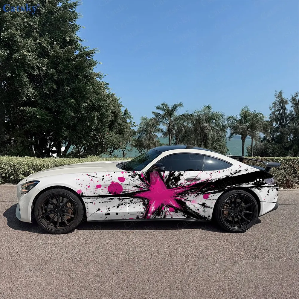 2pcs Blazing Star Burst Trendy, Durable, Fade-resistant, Enhance Vehicle Aesthetics With Bold Artistic Design Car Vinyl Wraps