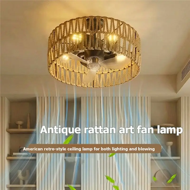 AB66-Bedroom Ceiling Fan With Lights Modern 3-Speed Ceiling Fans With Lights For Home Bedroom Kitchen Bathroom Outdoor