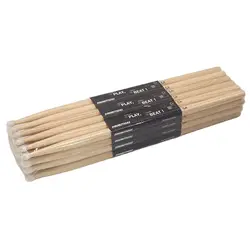 Palo de Hickory con punta de nailon, palo de tambor, palo de madera, 12 pares, 5A