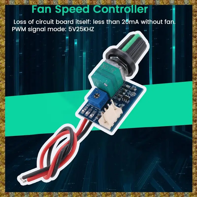 1 قطعة PWM وحدة تحكم في سرعة المروحة تيار مستمر 12 فولت قابل للتعديل البلاستيك + المعدن مع مفتاح مقبض 4 سلك سرعة المروحة محافظ الحد من الضوضاء