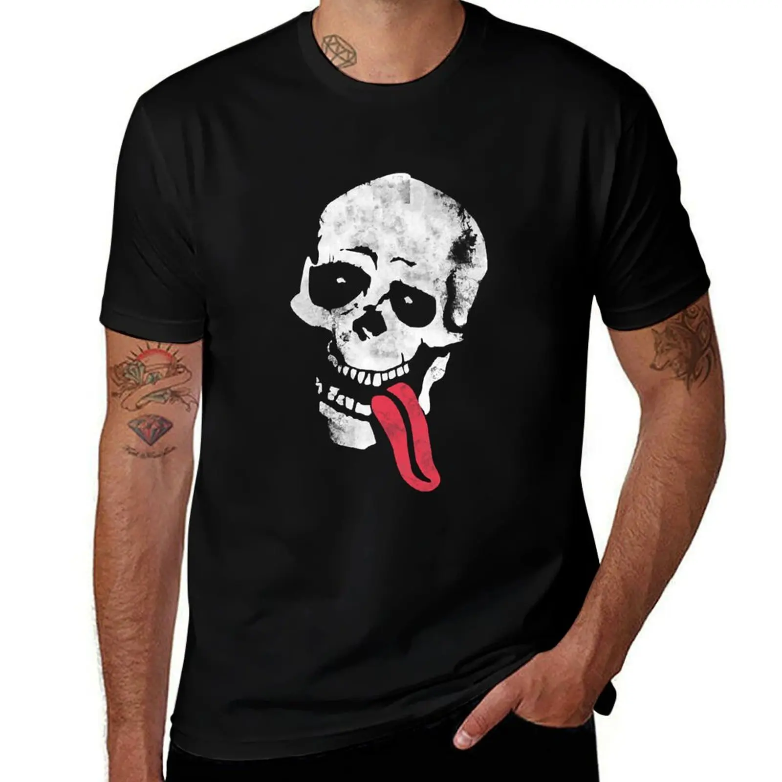 Jesse Pinkman Skeleton Tongue T-Shirt black cotton t-shirt plain for man package funny t shirts dark humor