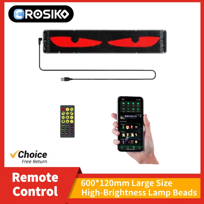 

CROSIKO K12 Flexible LED Car Screen Bluetooth APP & Remote Control IP65 Waterproof Universal Vehicle DIY Pixel Display