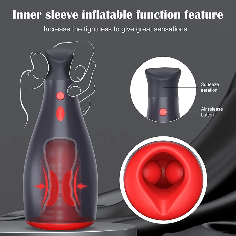 Adjustable Automatic Extrusion Male Masturbator Inflatable Pump Vibration Masturbation Cup Blowjob Sex Machine Sex Toys for Men