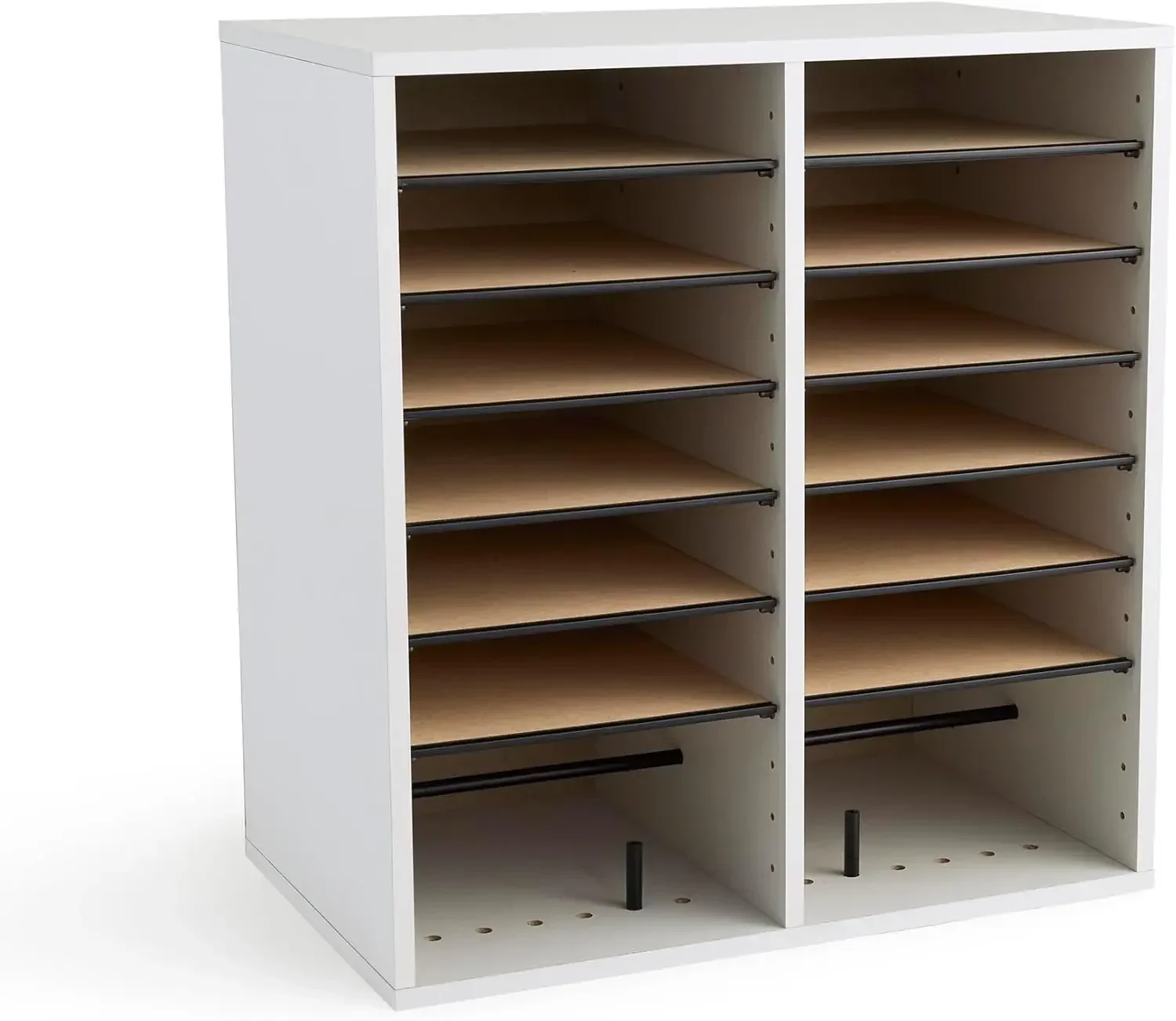 Safco Wooden Paper and Mail Organizer for Home Office and Classroom, Adjustable Shelves and Stackable