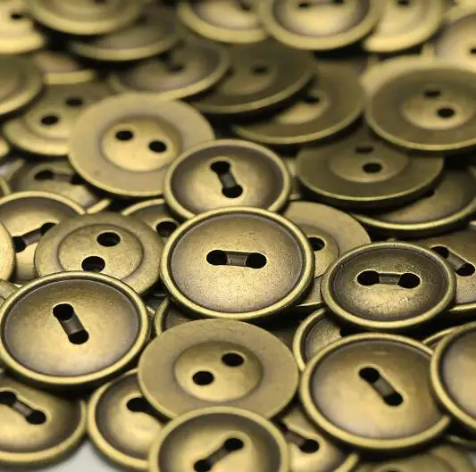 10pcs/Lot Size:12mm-22mm Retro Two Eyes Thin Edge Metal Buttons Fashion Button Women's Cowboy Clothing Sewing(SSA-3799)