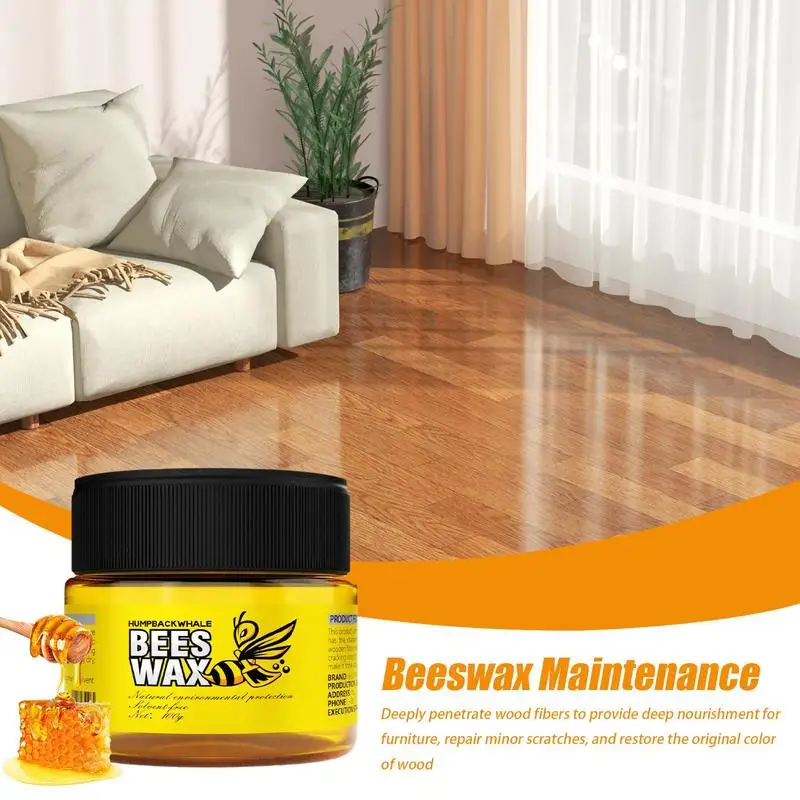 Beeswax Furniture Polish Wood Furniture Conditioner Floor Polish Care Wear-Resistance Brighten Refill Wax For Home Wood Floors