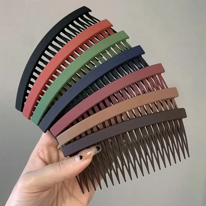 Simple Frosted Broken Hair Comb Clip Women Bangs Fixed Hairpins Headdress Girls Solid Color Hair Styling Braiders Accessories