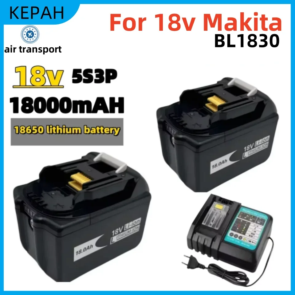 

18v For Makita BL1830 18V 18650 Li-Ion 18000mAh Power Tools Battery Replacement BL1815 BL1840 LXT400 194204-5 194205-3 194309-1