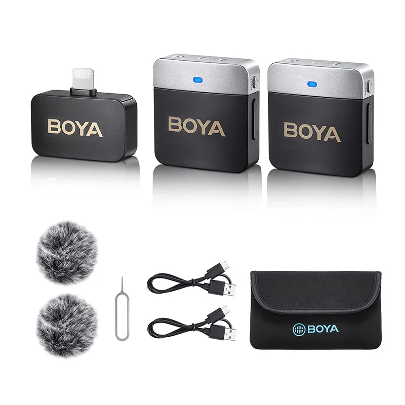 2025 offre spéciale BOYA BY-M1V sans fil Lavalier revers condensateur Microphone pour iPhone Android Smartphone PC de jeu YouTube Br