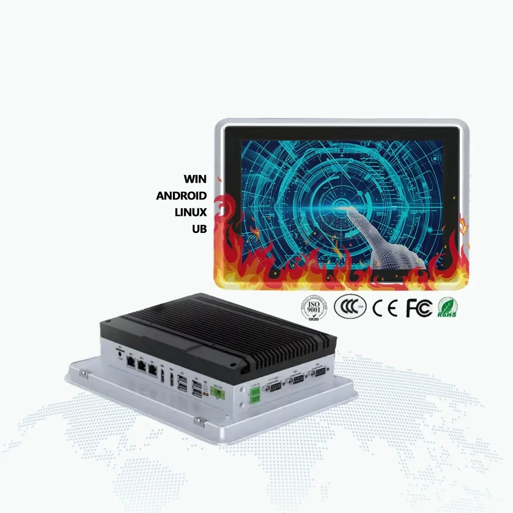 Customized 19 Inch 64/128GB SSD Industrial All In One Pc Hmi Linux Touch Panel Mini Pc Industrial Computer Accessories