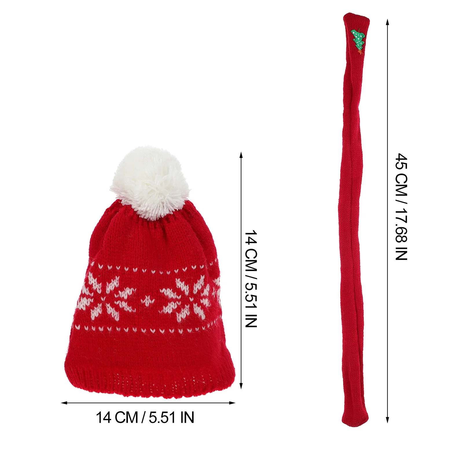 1 مجموعة قبعة ثلج صغيرة ووشاح عيد الميلاد محبوك ملحق طويلة الأمد عيد الميلاد زخرفة غطاء الزخرفية قبعة صغيرة محبوكة