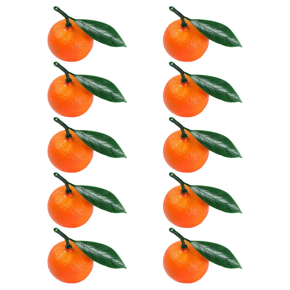 10 Pcs Fruit Model Decor Pvc Mini Artificial Orange Accessories For Home