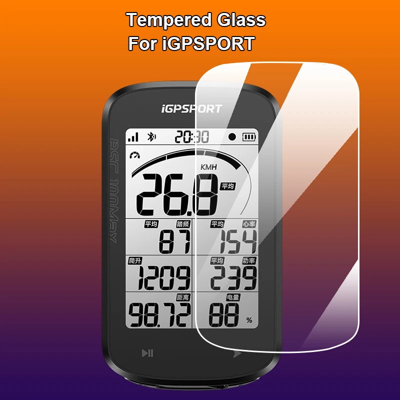 

For iGPSPORT BSC500 300 300T 200 200S100 100S iGS800 Max Stopwatch GPS Clear 2.5D 9H Tempered Glass Screen Protector Film Guard