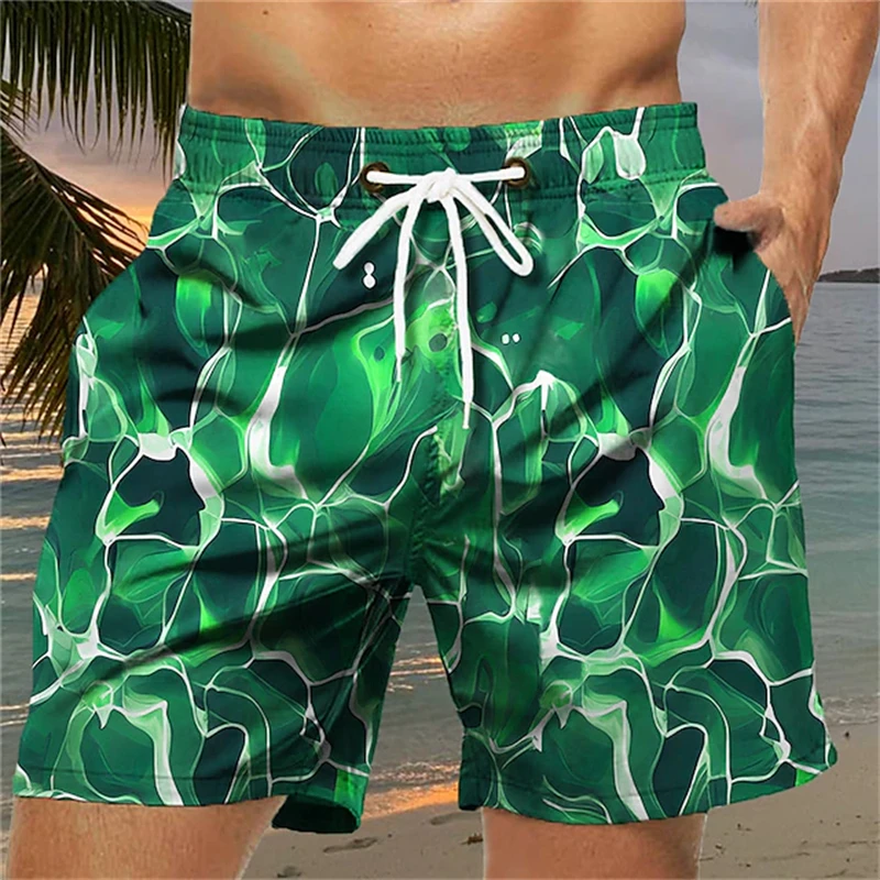 Personality Seawater 3D Printed Shorts Men\'s Hawaii Swim Shorts Summer Casual Vacation Beach Trunks Kids Oversized Board Pants