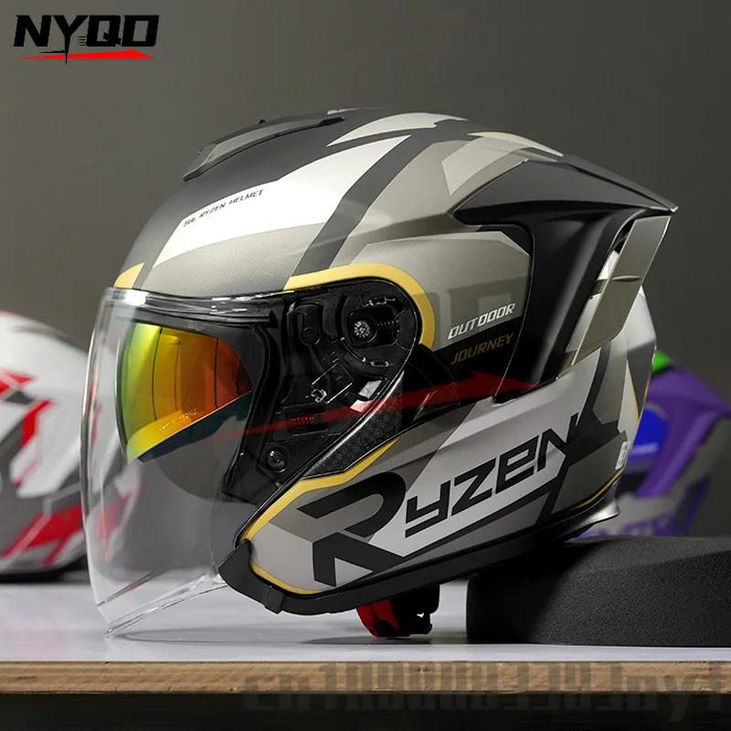 Ryzen motorcycle helmet for men's and women's 3/4 helmet motorcycle half helmet cascos para moto casco moto