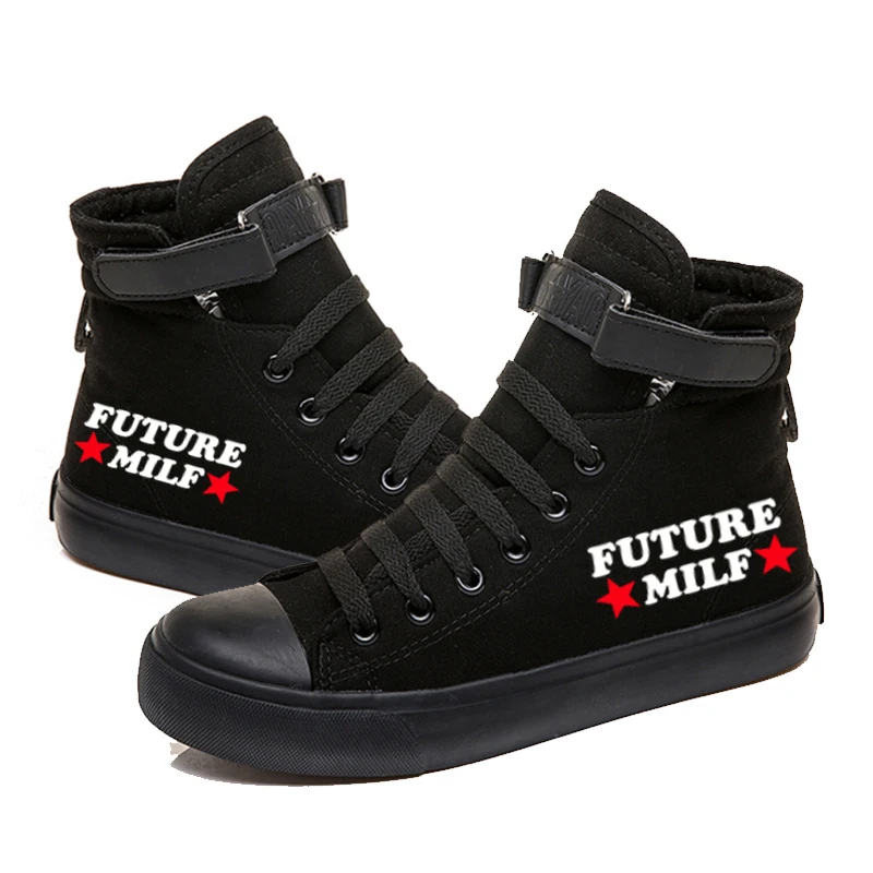 Future Milf Star Women Casual Shoes Letter Graphic New High Top Shoe Students Harajuku Sneakers Men Soft Shoes Print Streetwear