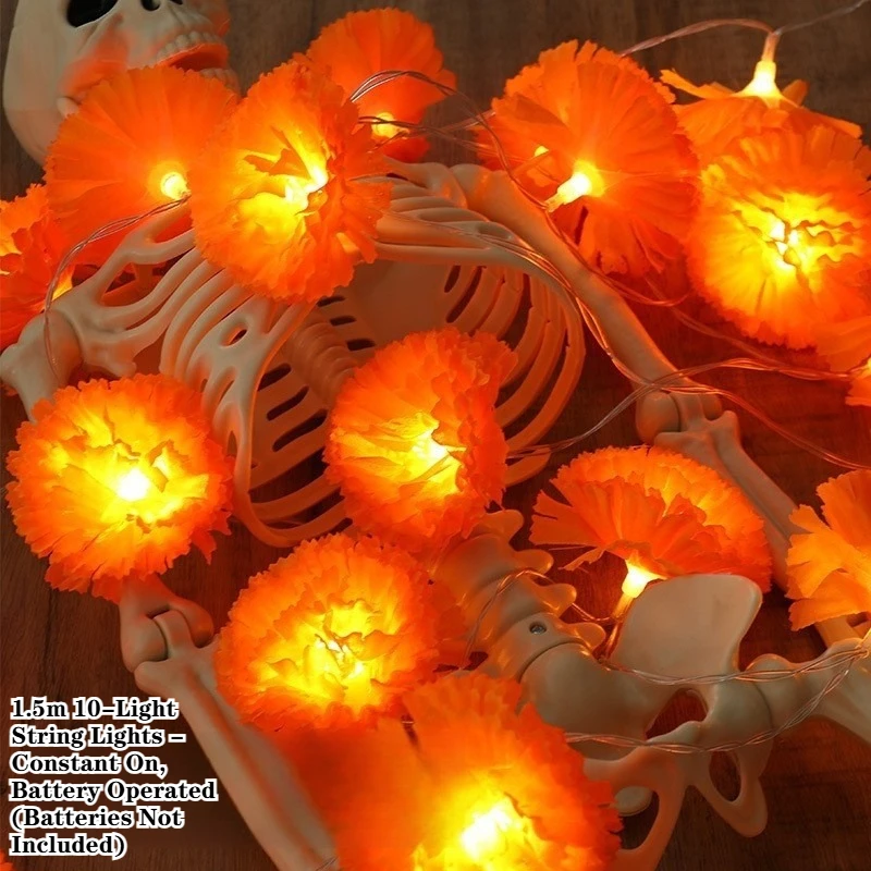 5 Ft Orange Marigold LED Garland Lights product image