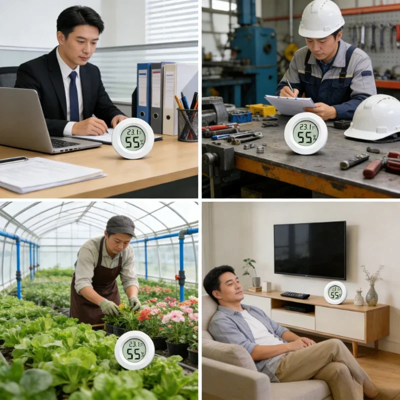 

50~+70°C Fridge/Freezer Temperature Tester Humidity Sensor Detector (1-4PCS）Mini Digital Thermometer And Hygrometer -