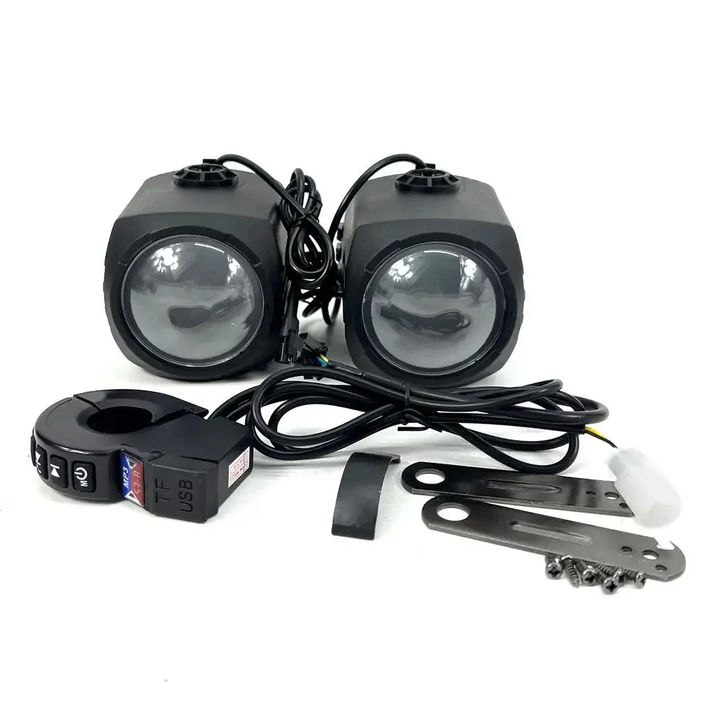 Afbeelding 4: E-bike motorfiets stuur USB opladen audio BT audio met schakelaar met Bluetooth-luidspreker 12-80V universeel stereo weerbestendig