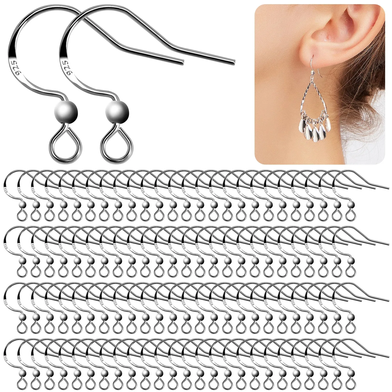 Sterling Silver Earring Hooks for DIY Jewelry Making