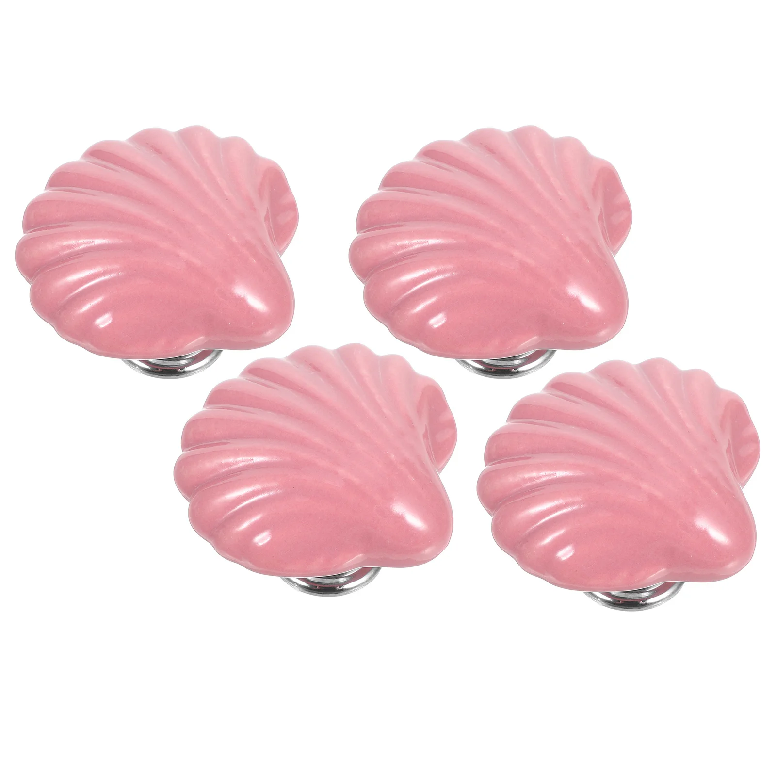 

4Pcs Ceramic Shell Cabinet Pulls Childfriendly Size for Bedrooms Dressers and Kitchen Decor Ceramic Drawer Handles
