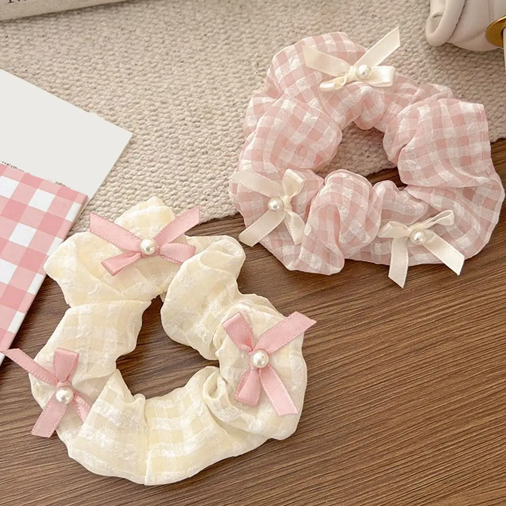 2-style Headband Pink Bow Pearl Women's Hair Tied Up Lace Color Blocked Bow Headband High-end Feel New Headwear Accessories