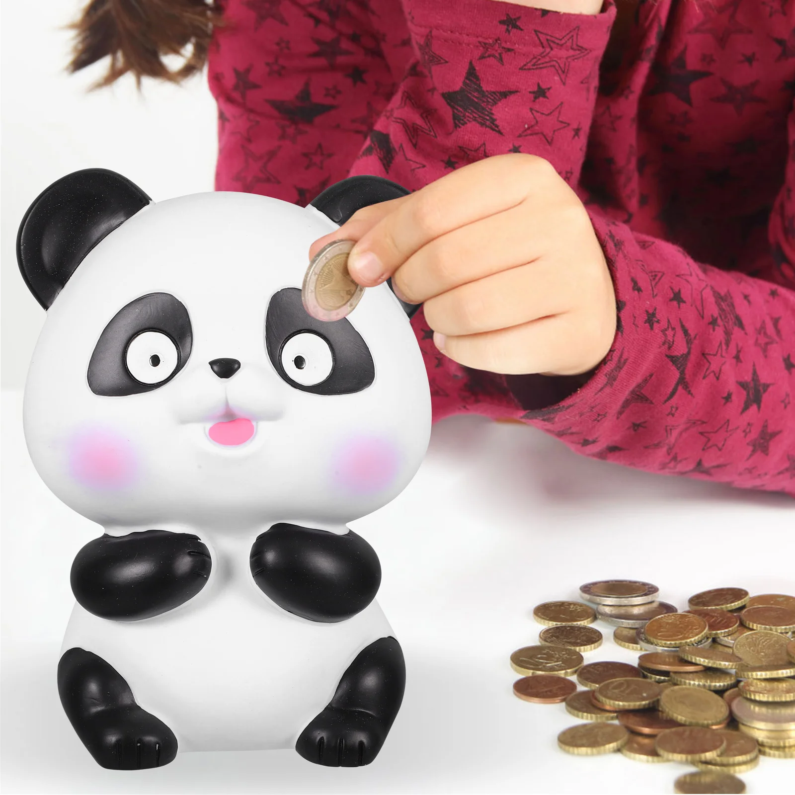 الباندا شاتيربروف بنك المال الكرتون عملة توفير جرة سعة كبيرة الحيوان حصالة على شكل حيوان للأطفال جرة توفير العملات المعدنية