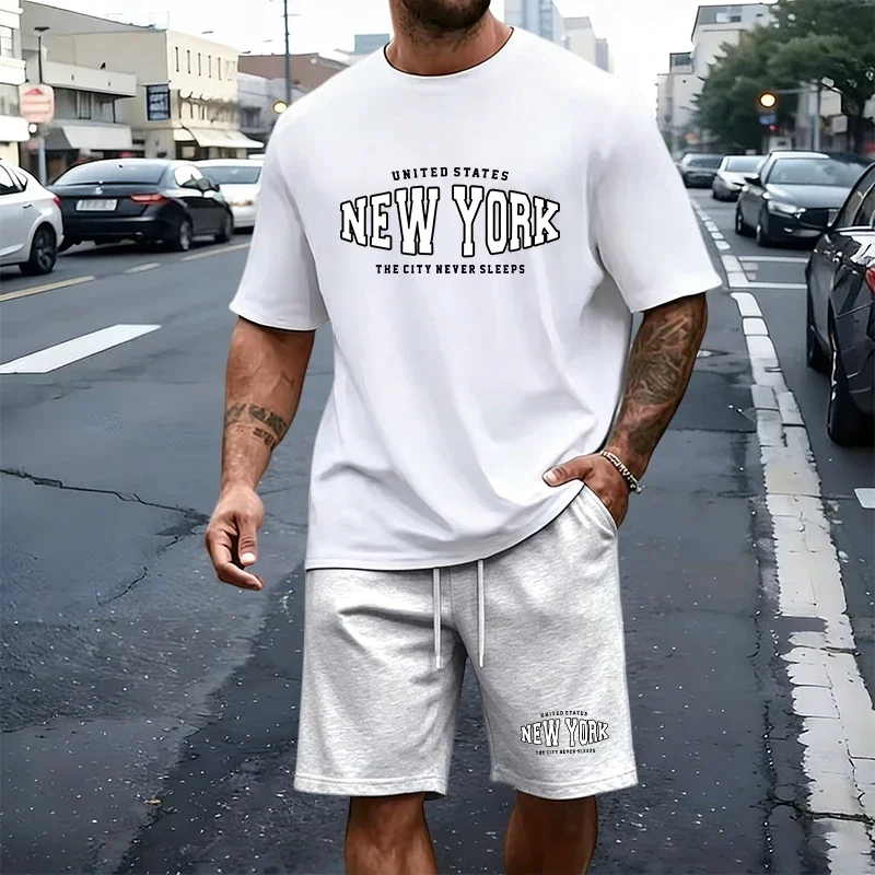 Summer Men's T-Shirt Set Casual O Neck Tees Tracksuit Gym Sports Jogging Clothes 2026 Single Mix and Match Short Sleeves Shorts view 4