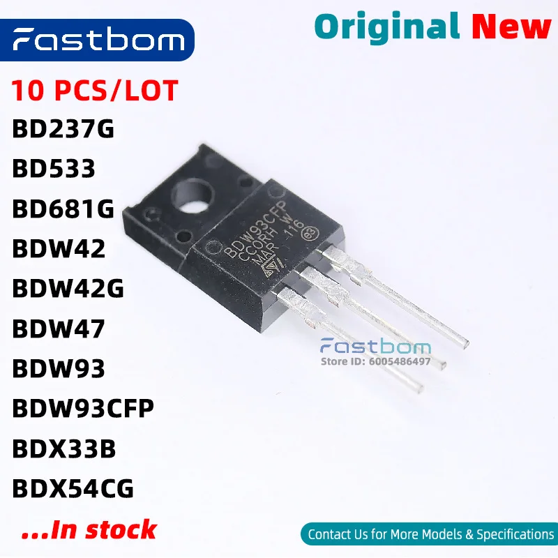 BD681G BD533 BDW93 BD237G BDX54CG BDW47 BDW93CFP BDW42G BDW42 BDX33B TO-220 NPN DARLINGTON TRANSISTOR New Original