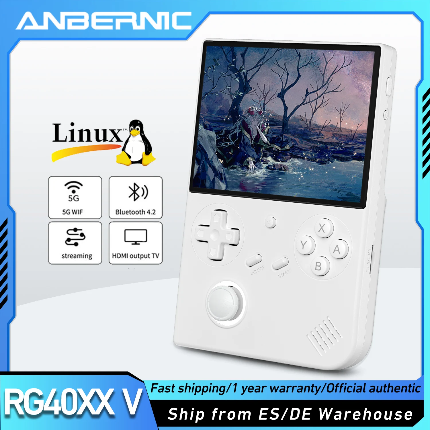 ANBERNIC RG40XXV 64 bits Linux rétro Console de jeu Portable écran IPS 4.0 pouces prend en charge 5G WiFi Bluetooth prise en charge de la sortie HD