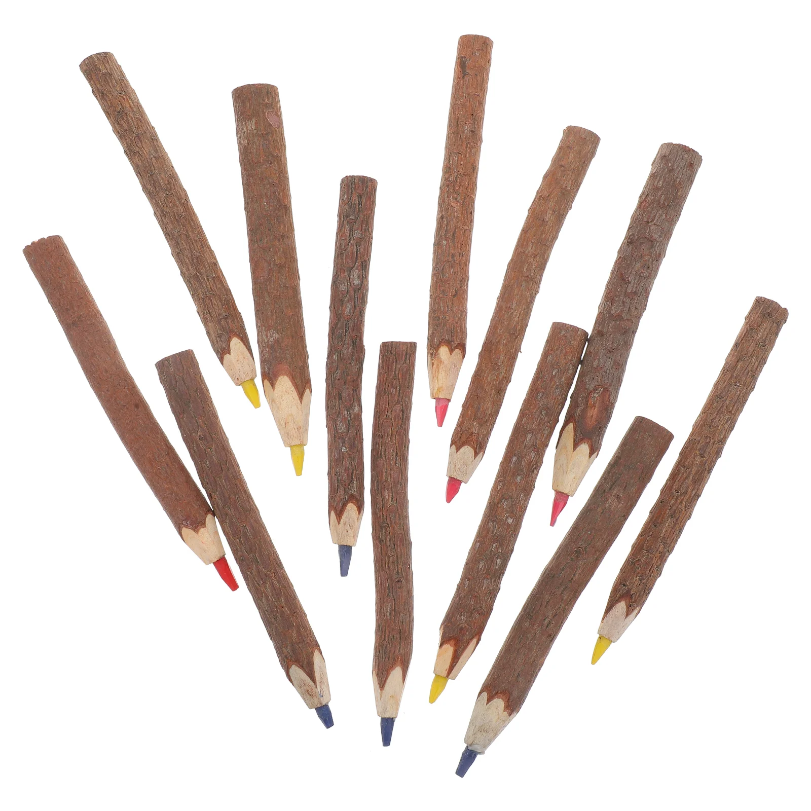 

12 Pcs Colored Pencil Pencils Plant Root Device Bark Wooden Work Tip Marker Rooting