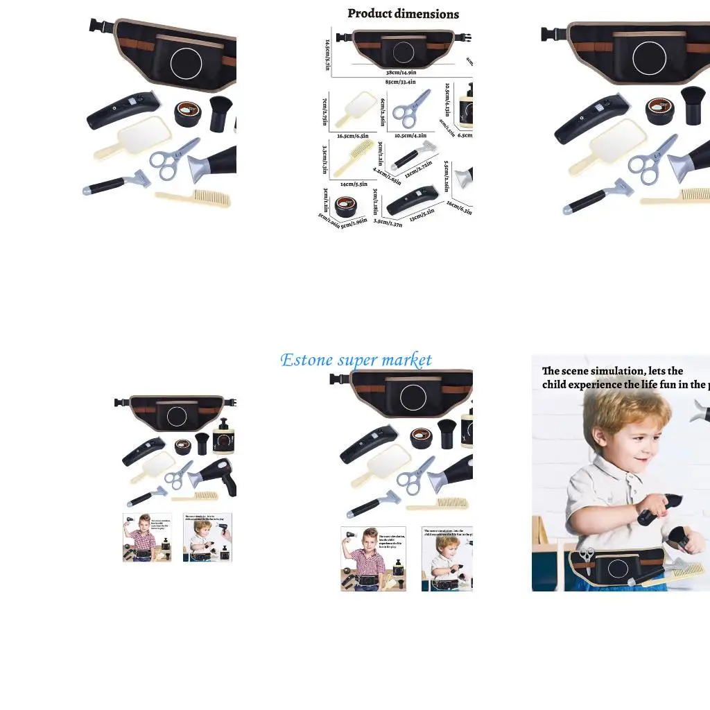 090B roleplay para salão cabeleireiro profissional com ferramenta modelagem cabelo para presente infantil