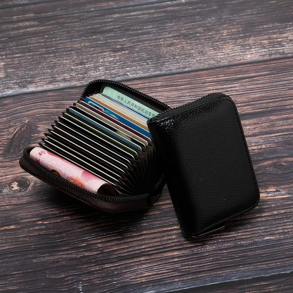 

Anti Theft Card Holder for Men Women Compact Fashionable Practical Multi function Large Capacity Zipper Case Coin Purse Gift