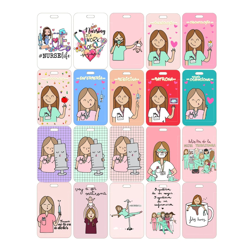 Doctor Nurse Women's ID Card Holder Hospital Badge Holders Amusing Girls Card Case for Medicina Pediatria and TENS