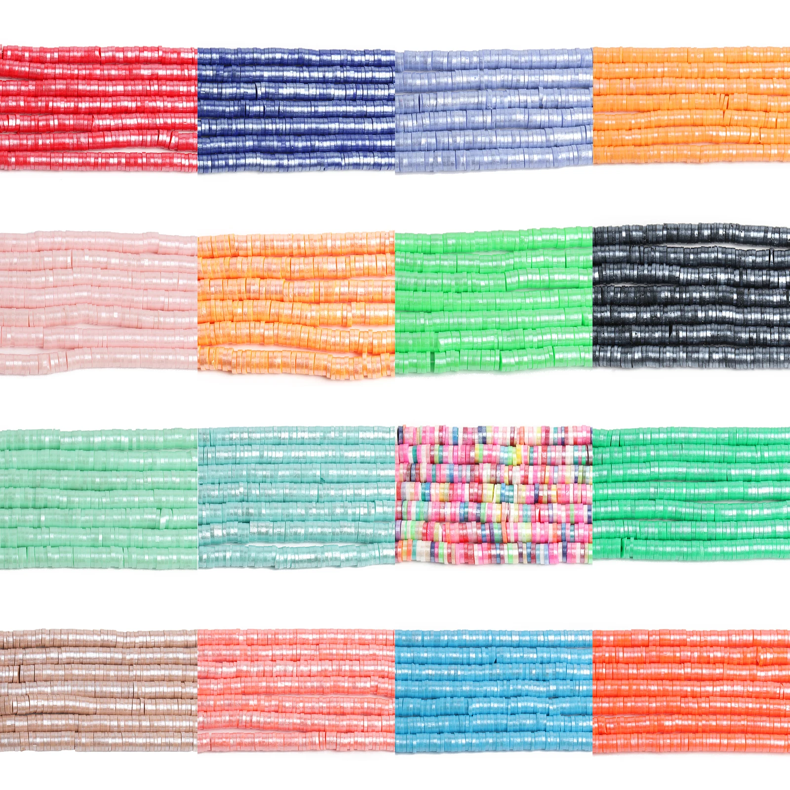 

350pcs 6mm Plated Multicolors Slice Polymer Clay Spacer Beads Chip Disk Heishi Beads For Jewelry Making DIY Handmade Accessories