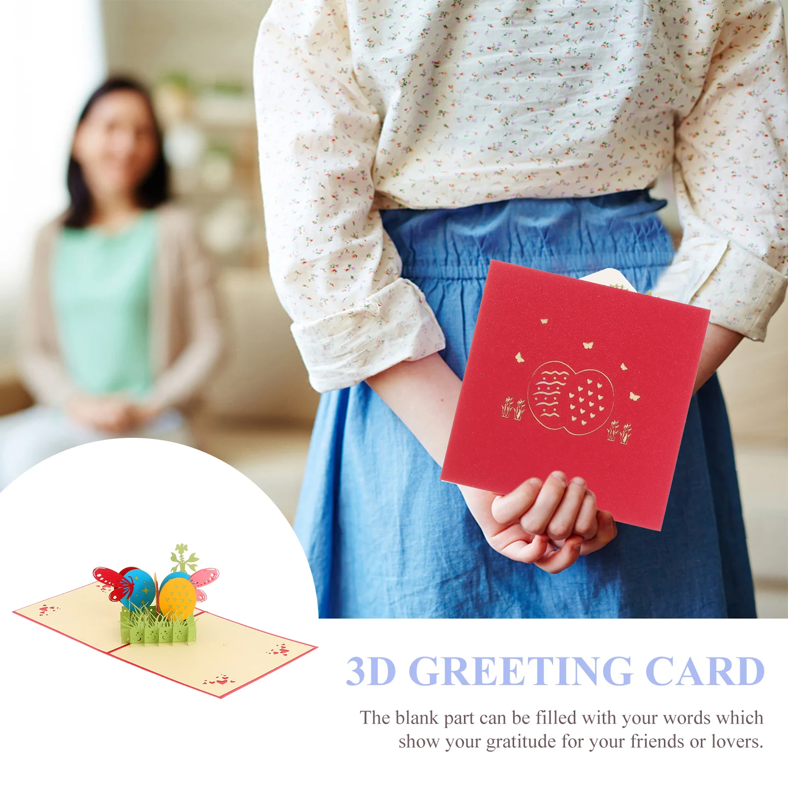 

3D Easter Greeting Cards Colorful Hollow Paper Creative Craft Festival Gift Romantic Blessing Up Cards Christmas Greeting Card