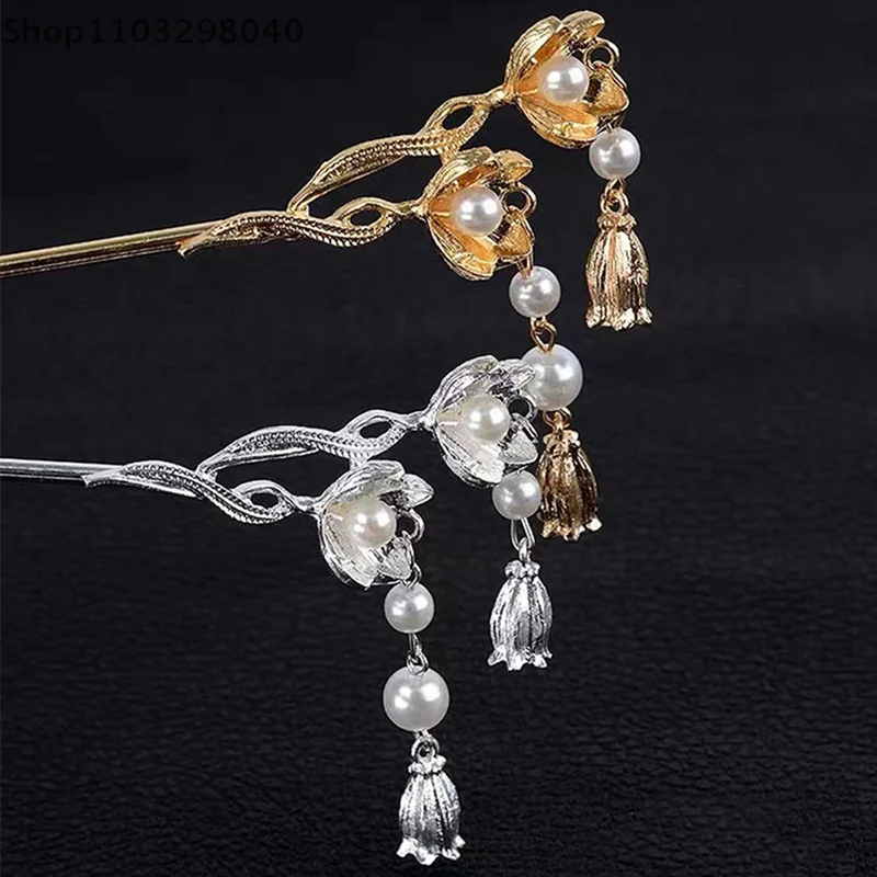 خمر النمط الصيني Hanfu الشعر عصا المرأة المعادن زهرة الشعر شوكة عيدان الشعر دبوس امرأة مجوهرات مشبك شعر اكسسوارات