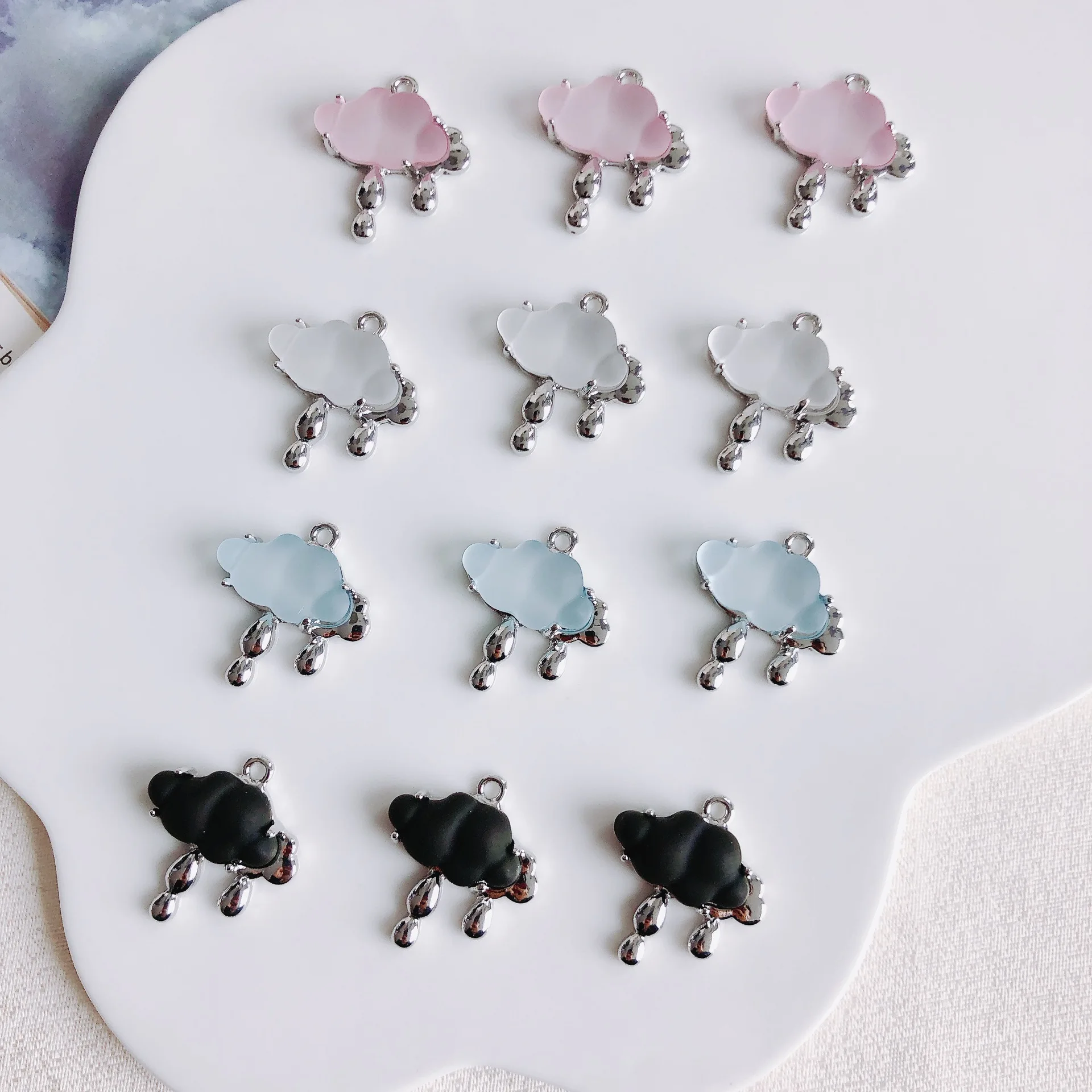 DIY Jewelry Accessories Alloy Electroplating Cloud Shape Cute Pendant for Keychain Necklace