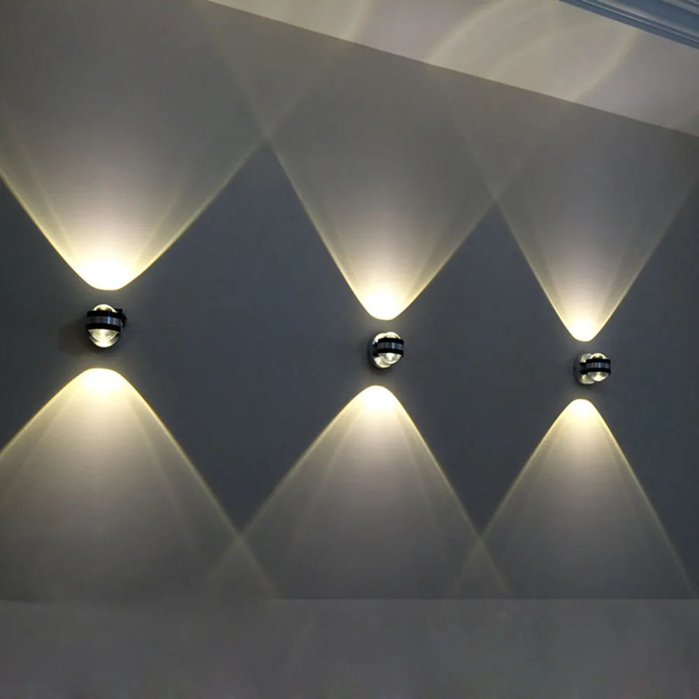 6W LED Wall Lamp Up Down Crystal Convex Lens AC85-265v Sconce Light For Bedroom Corridor Stairs Living Room Decor Fixture