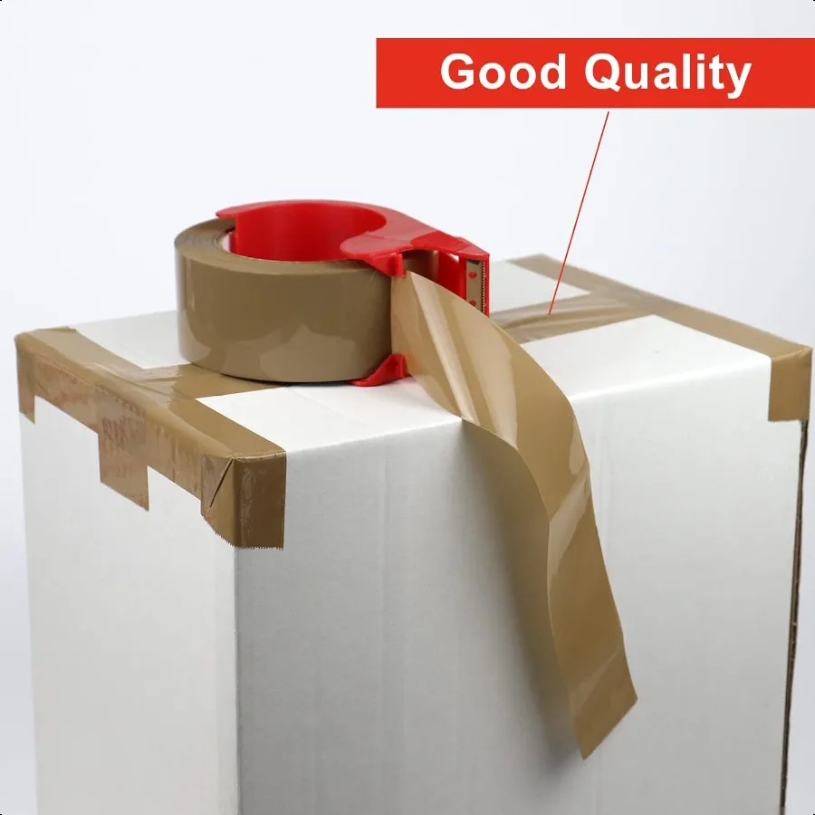 Fita de embalagem marrom resistente com dispensador 2,6 mil 1,88 polegadas x 110 jardas 3 pacotes total de 330 anos recargas de fita marrom para envio ma
