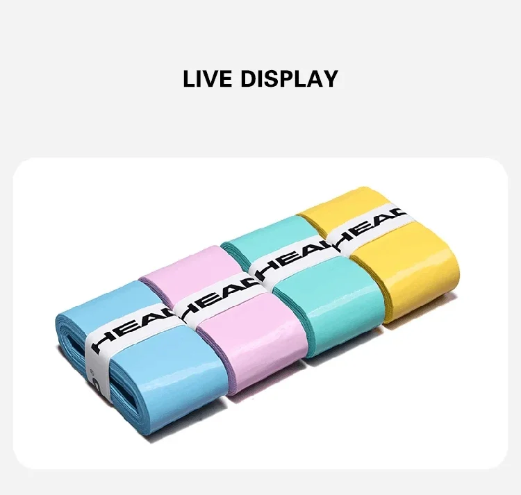 4/12pcs HEAD Tennis Racket Overgrip Sweat Band Absorption Grip PU Badminton Racket Handle Grip Tennis Griptape Padel Racket Grip